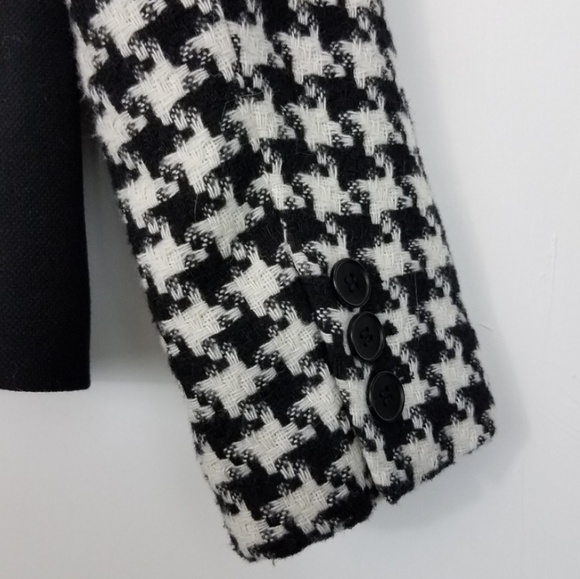 Talbots Black White Houndstooth Wool Blend Jacket - Picture 5 of 8